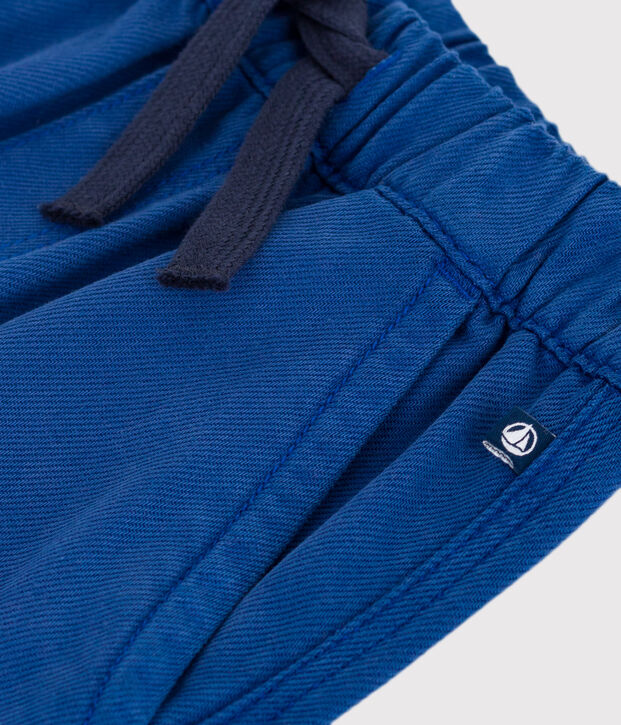 Pantalon cargo enfant en lyocell uni bleu
