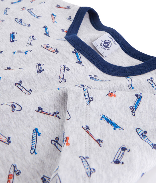 Pyjama skates petit gar&ccedil;on en c&ocirc;te gris/multicouleur