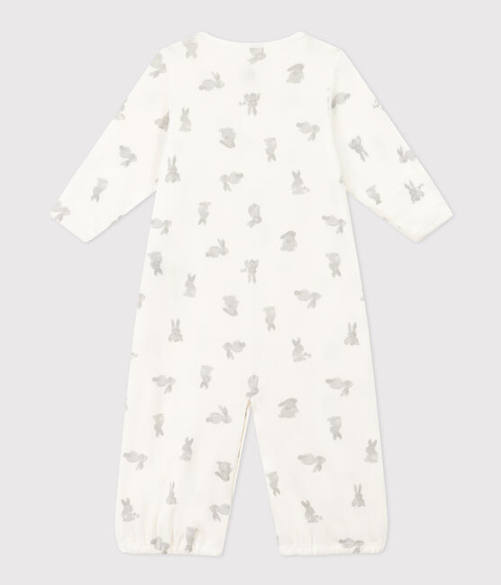 Combisac imprimé en coton blanc MARSHMALLOW/gris GRIS