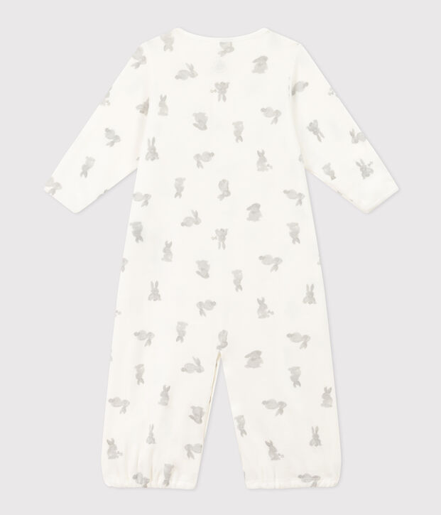 Combisac imprim&eacute; en coton blanc/gris