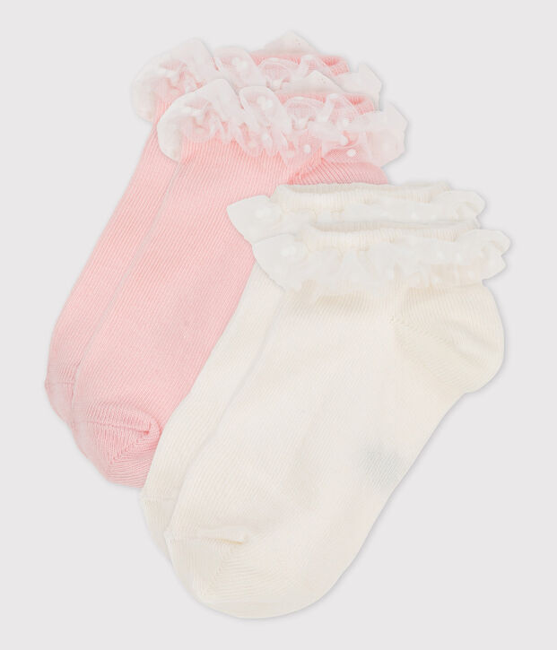 Lot de 2 paires de chaussettes enfant fille multicouleur