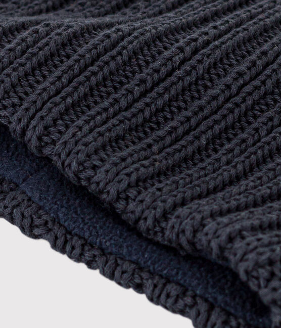 Snood en tricot doublé en polaire bébé/enfant garçon-fille bleu SMOKING