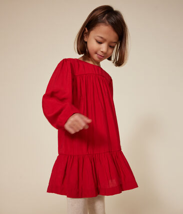Robe manches longues en toile enfant fille