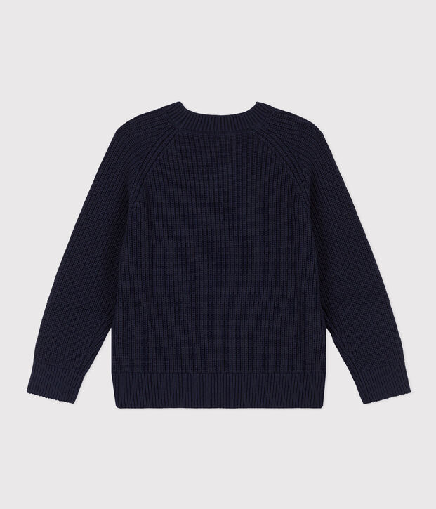 Pull en laine et coton enfant gar&ccedil;on bleu