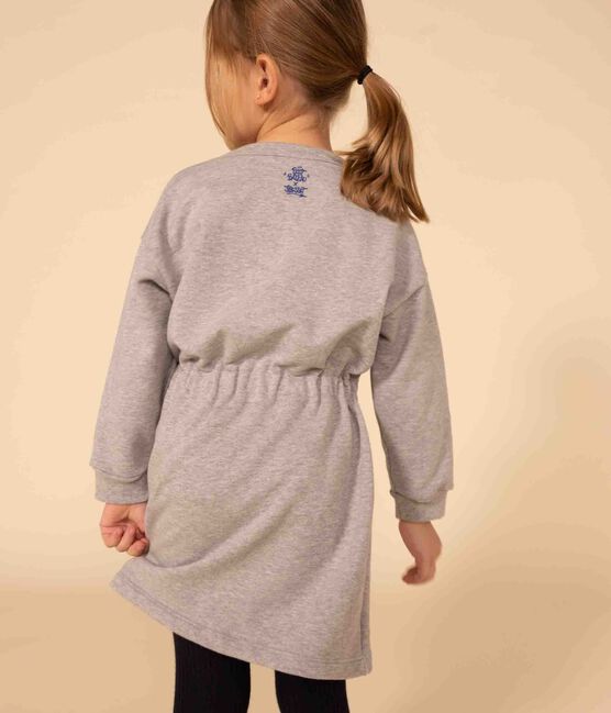 Robe manches longues en molleton brossé enfant fille gris CHATON CHINE