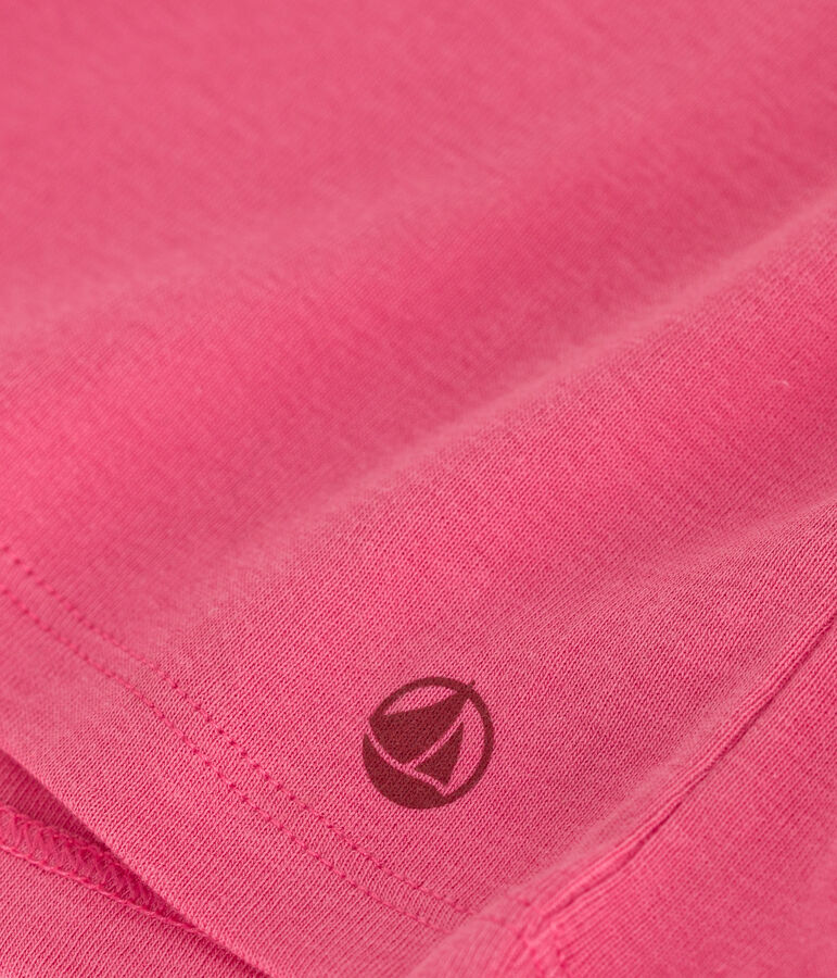 Teeshirt enfant en coton manches courtes uni rose PEONIA