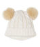 Bonnet enfant fille blanc/jaune