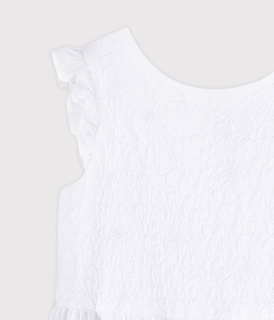 Robe de cérémonie fille blanc ECUME