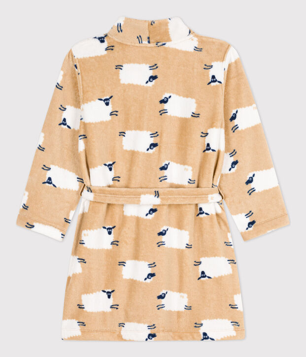 Robe de chambre en polaire enfant beige/multicouleur