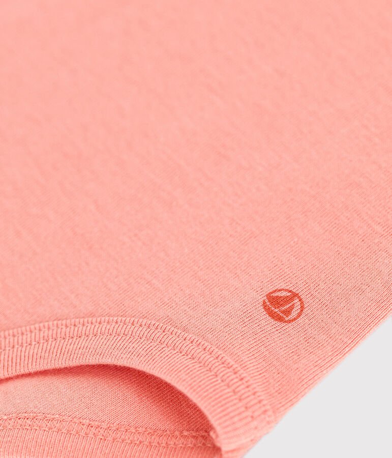 Body &agrave; manches courtes b&eacute;b&eacute; en coton uni orange ABRICOT