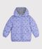 Doudoune enfant imprim&eacute;e c&oelig;urs violet/multicouleur