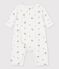 Combinaison longue imprimée en tubique bio bébé blanc MARSHMALLOW/ PAPAYE