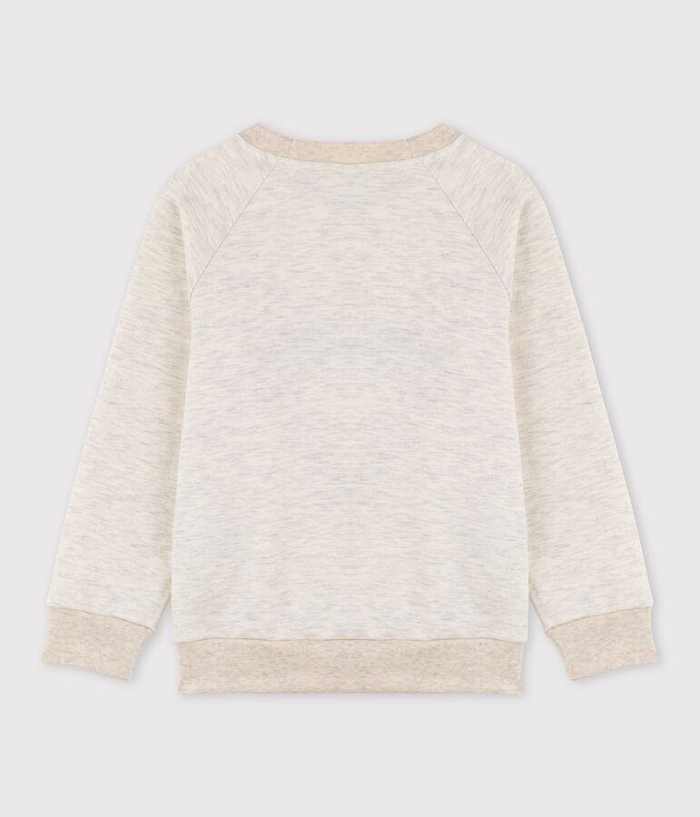 Sweatshirt en molleton brod&eacute; enfant fille / gar&ccedil;on beige