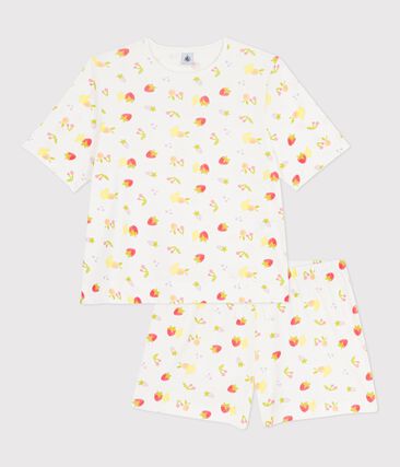 Pyjama short femme en coton imprimé fruits
