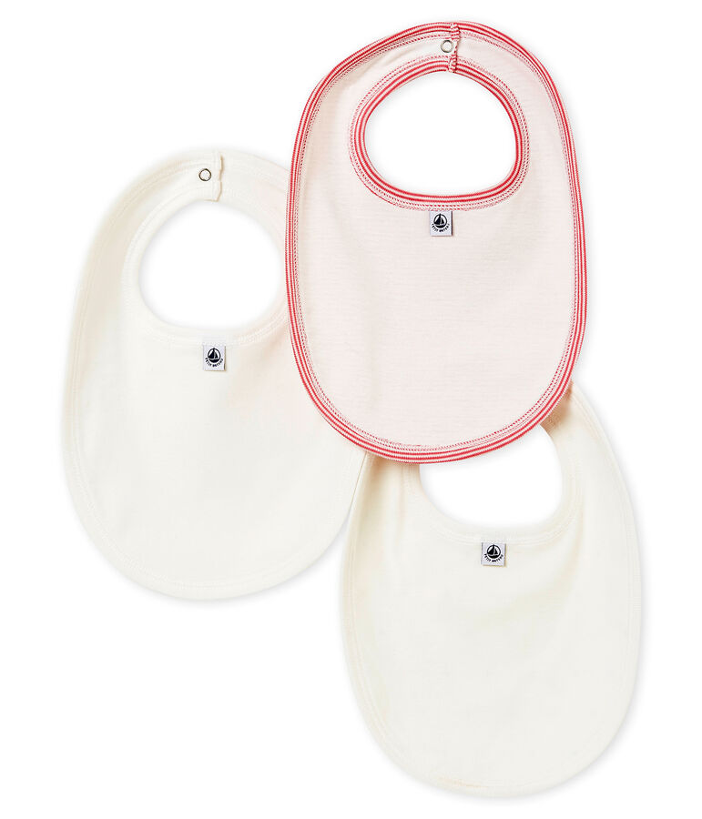 Trio de bavoirs b&eacute;b&eacute; fille multicouleur