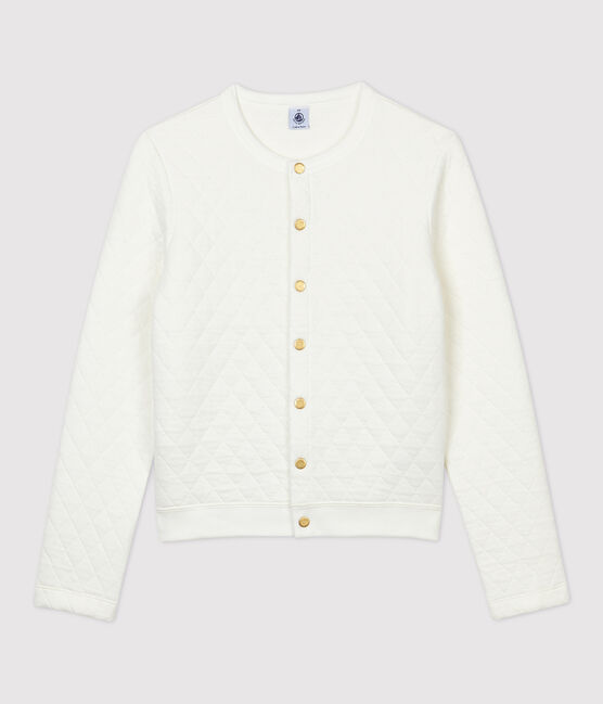 Cardigan en tubique matelassé Femme blanc MARSHMALLOW