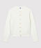 Cardigan en tubique matelassé Femme blanc MARSHMALLOW