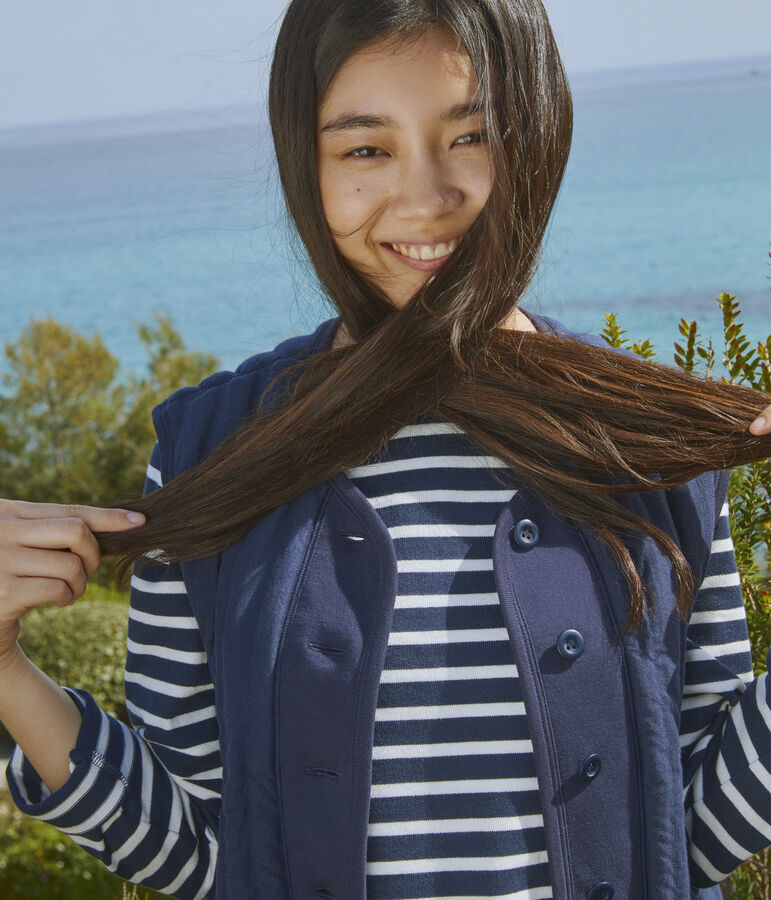 Cardigan sans manches moelleux Femme bleu