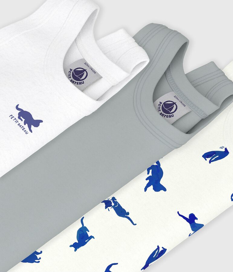 Lot de bodies sans manches en coton imprim&eacute; chat b&eacute;b&eacute; variante 1