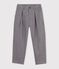 Pantalon &agrave; pinces enfant en flanelle de coton gris