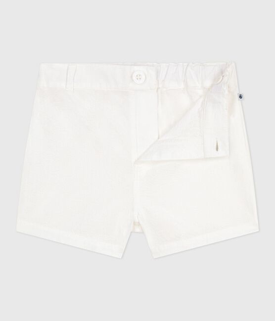 Short bébé en seersucker rayé blanc ECUME