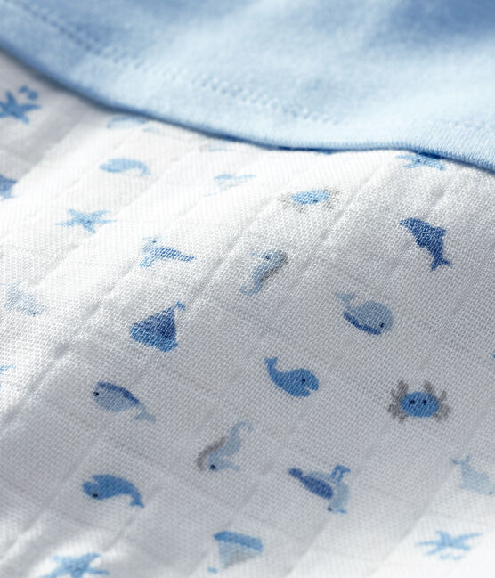 Combinaison longue bébé garçon bleu JASMIN/blanc MULTICO