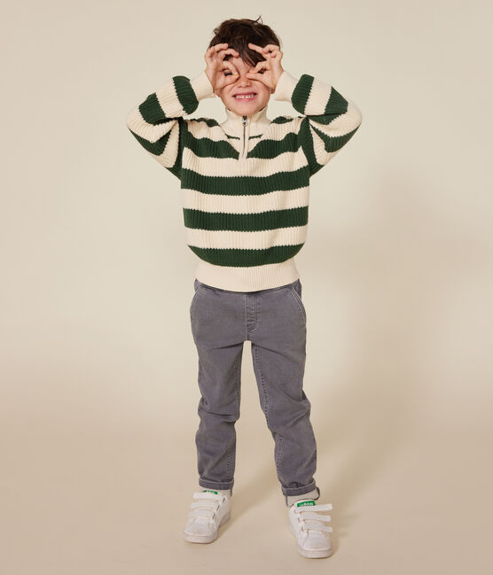 Pull col camionneur en coton enfant garçon vert PALMERAIE/ AVALANCHE