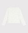 Cardigan enfant en coton imprim&eacute; fleurs blanc/multicouleur