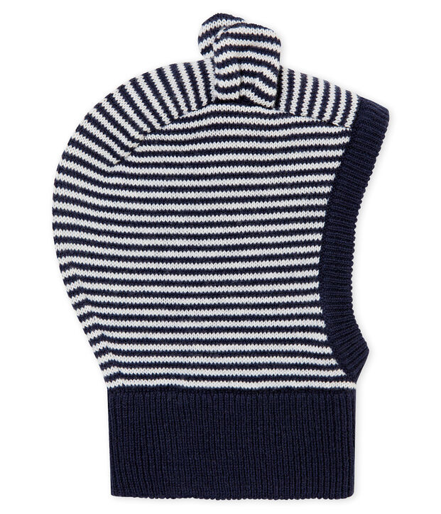 Cagoule b&eacute;b&eacute; mixte bleu/blanc