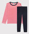 Pyjama rayures rouges petit garçon en coton biologique rouge PEPS/blanc MULTICO