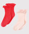 Lot de 2 paires de chaussettes dentelle bébé fille GROSEILLER
