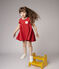 Robe manches courtes en jersey enfant fille rouge TERKUIT
