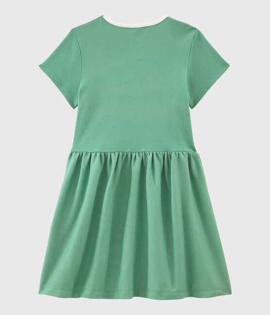Robe manches courtes en coton enfant fille vert ALOEVERA