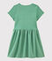 Robe manches courtes en coton enfant fille vert ALOEVERA
