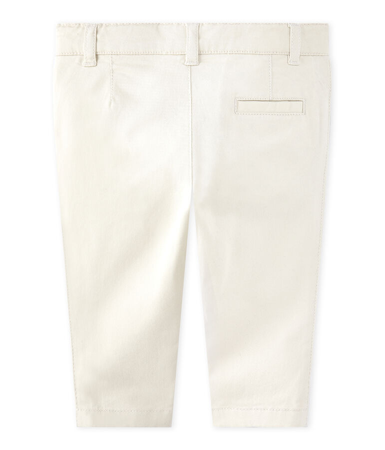 Pantalon b&eacute;b&eacute; gar&ccedil;on en gabardine blanc Feta