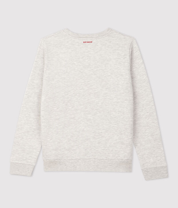Sweat en molleton enfant fille / gar&ccedil;on gris chin&eacute; clair