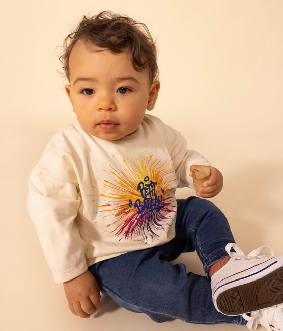 Tee-shirt manches longues en jersey bébé écru AVALANCHE