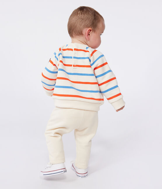 Sweat bébé en coton, imprimé rayures marinière bicolores blanc AVALANCHE/ MULTICO