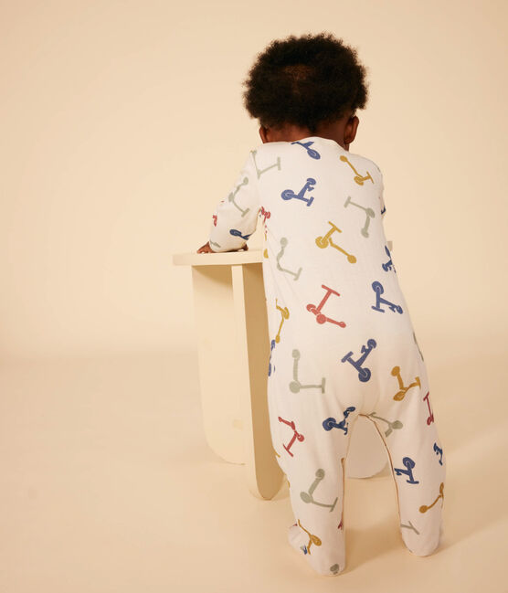 Pyjama imprimé en coton bébé blanc AVALANCHE/ MULTICO