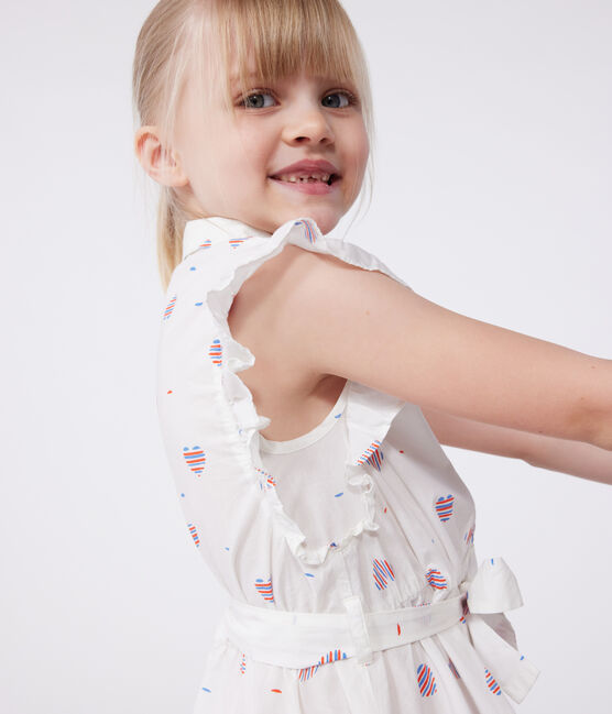 Robe enfant sans manches en coton cœurs blanc AVALANCHE/ MULTICO