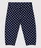 Pantalon en molleton bébé. bleu SMOKING/blanc MARSHMALLOW