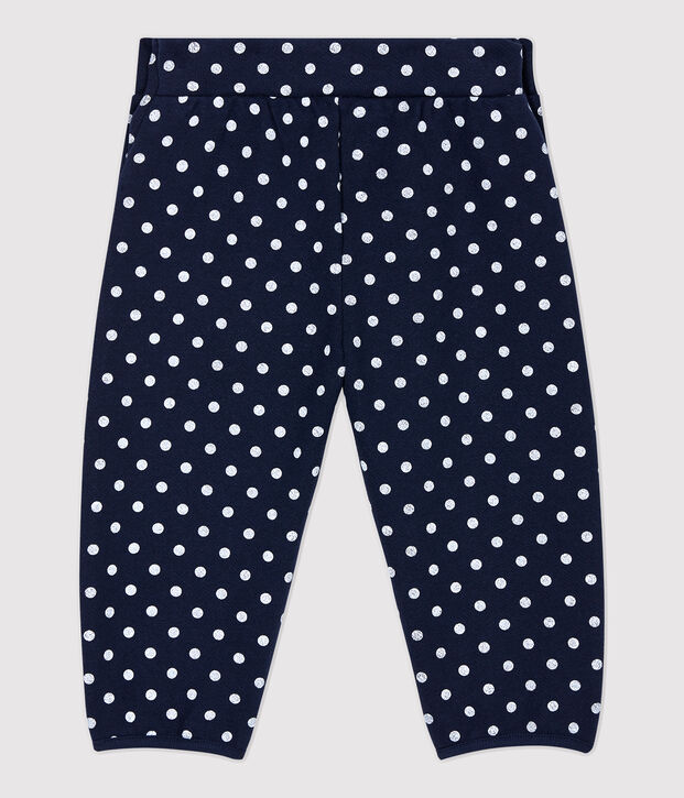 Pantalon en molleton b&eacute;b&eacute;. bleu/blanc
