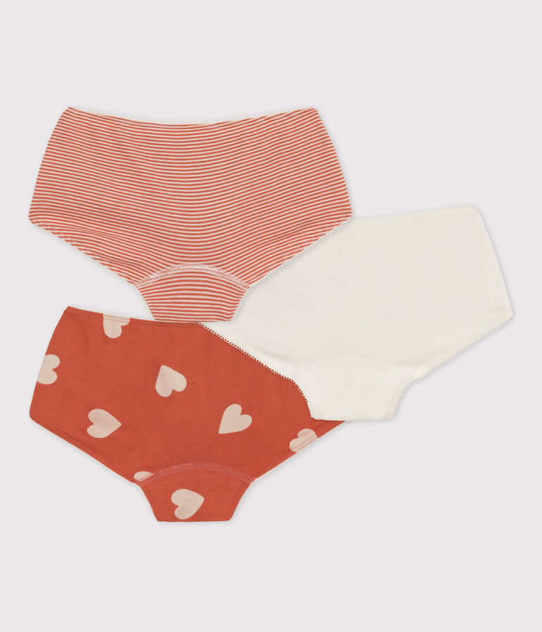 Lot de 3 shorties coeur petite fille en coton variante 1