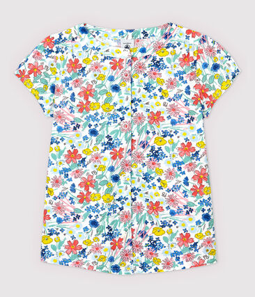 PETIT BATEAU - Chemisier manches courtes en popeline enfant fille