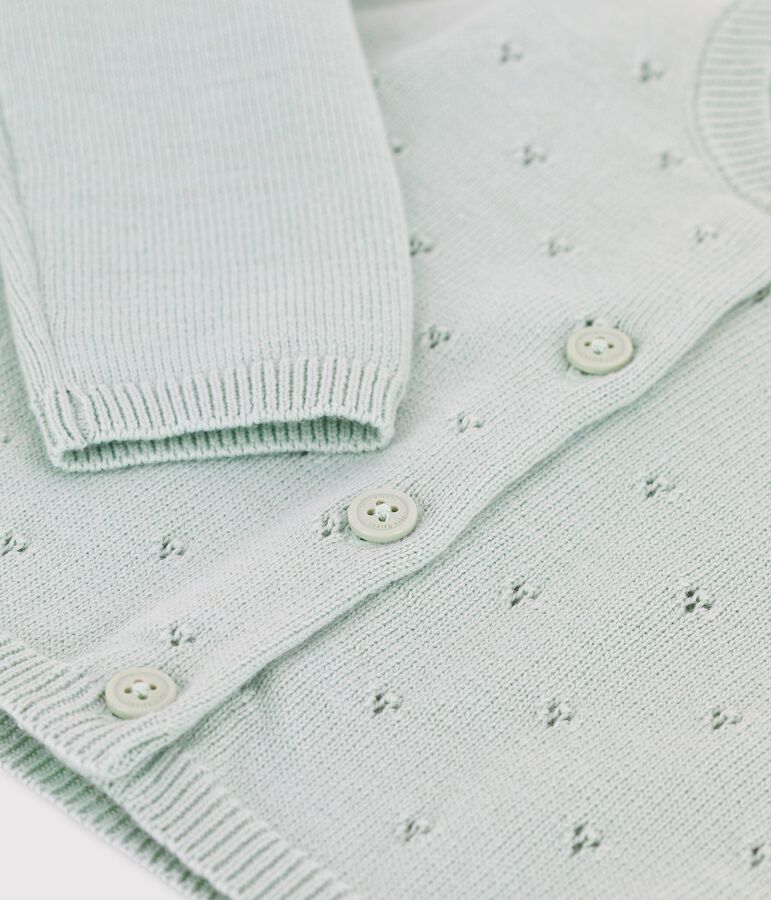 Cardigan en tricot raffin&eacute; b&eacute;b&eacute; vert HERBIER