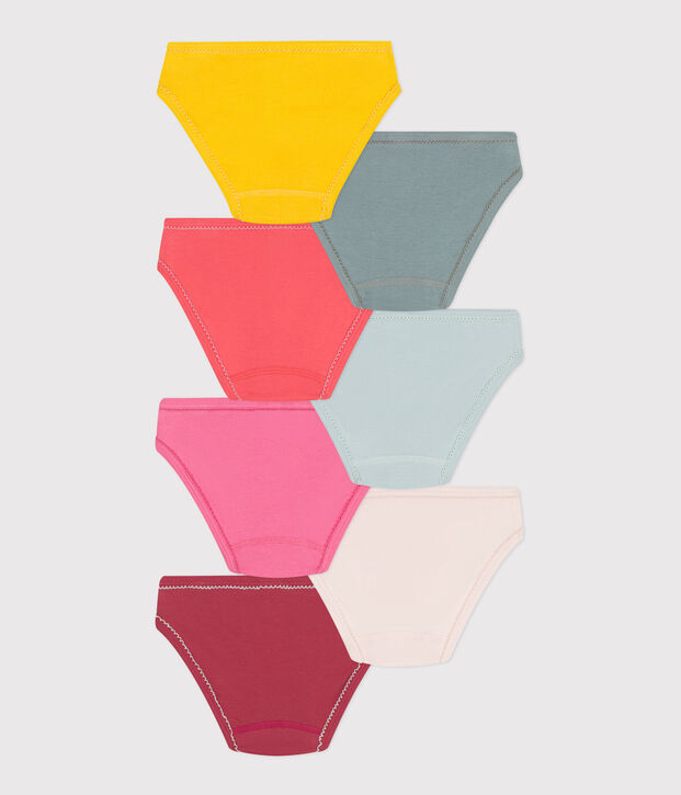 Lot de 7 culottes enfant en coton unies multicouleur