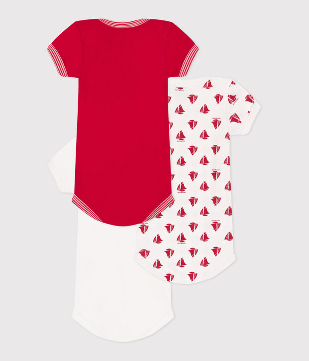 Lot de 3 bodies manches courtes en coton multicouleur