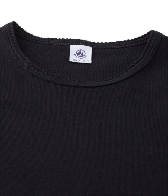 Tee-shirt manches courtes uni femme noir NOIR