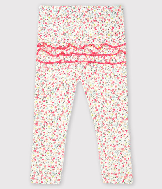 Legging imprimé bébé fille blanc MARSHMALLOW/blanc MULTICO