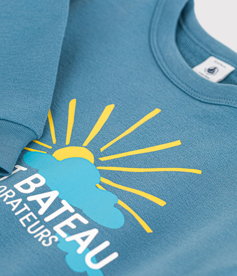 Sweatshirt b&eacute;b&eacute; en molleton l&eacute;ger bleu LAVIS